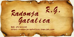Radonja Gatalica vizit kartica